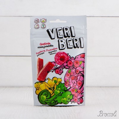 Фруктовые полоски без сахара Малиновые, VeriI Beri, 50г