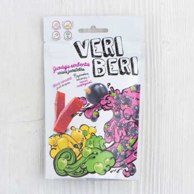 Фруктовые полоски без сахара С чёрной смородиной, VeriI Beri, 50г