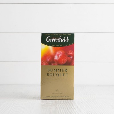 Чай Summer Bouquet со вкусом и ароматом малины, Greenfield, 25шт.