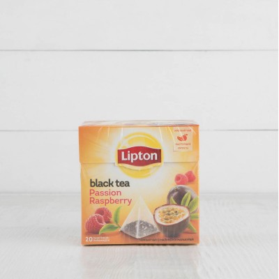 Чай черный с кусочками малины и маракуйи, пирамидки, Lipton, 20шт.