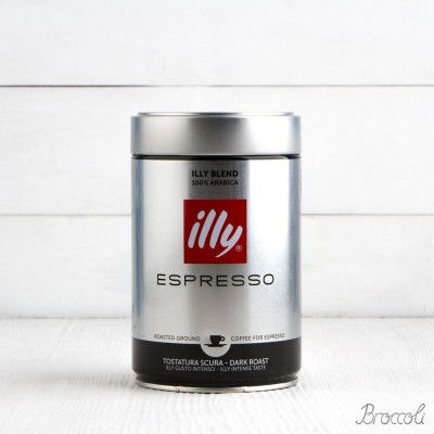 Кофе молотый премиум класса, темной обжарки, помол "эспрессо", банка, illy, 250г