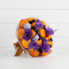Букет из фруктов и цветов "Осколки аметиста"