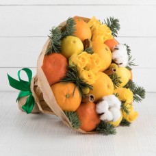 Букет из фруктов и цветов "Солнечный свет"
