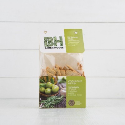Хлебцы итальянские с розмарином и чесноком, Baker House, 250г