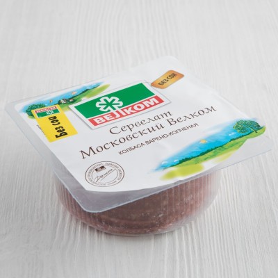 Сервелат варено-копченый Московский нарезка, Велком, 350г