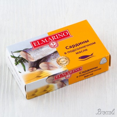 Сардины в подсолнечном масле, ElMarino, 130г