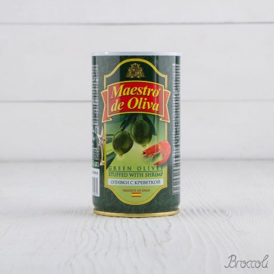 Оливки крупные с креветками Maestro de Oliva, 350г
