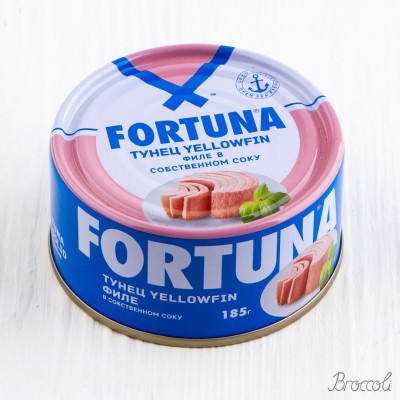 Тунец филе в собственном соку, Fortuna, 185г