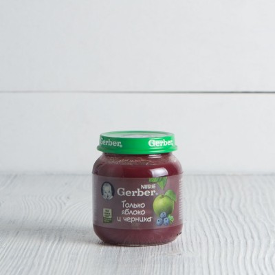 Пюре Gerber "Только яблоко и черника" с 5 мес., 130г