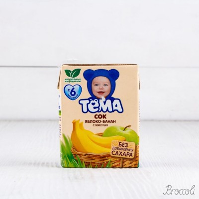 Сок Тема Яблоко-Банан с мякотью, 200мл