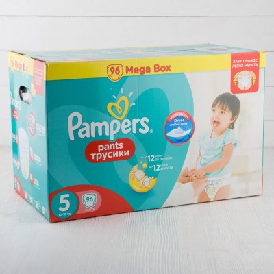 Подгузники-трусики Pampers Pants для мальчиков и девочек Junior (12-18кг), 96шт.