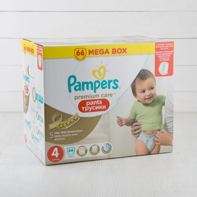 Подгузники-трусики Pampers Premium Care Pants для мальчиков и девочек Maxi (9-14кг), 66шт.