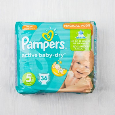 Подгузники Pampers Active Baby-Dry Junior (11-18кг) экономичная упаковка, 36шт.