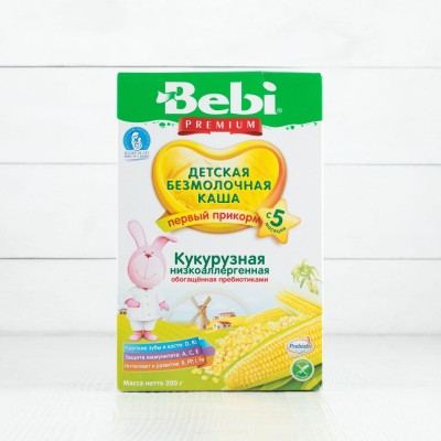 Каша кукурузная низкоаллергенная с пребиотиками, (с 5 мес.), Bebi Premium, 200г