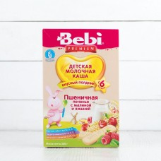 Каша пшеничная молочная для полдника "Печенье с малиной и вишней", (с 6 мес.), Bebi Premium, 200г