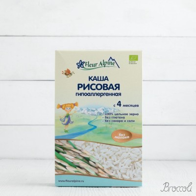 Каша рисовая гипоаллергенная Organic с 4 мес. Fleur Alpine, 175г