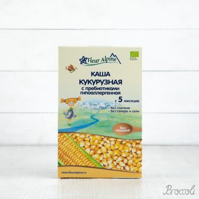Каша кукурузная с пребиотиками гипоаллергенная Organic с 5 мес. Fleur Alpine, 175г