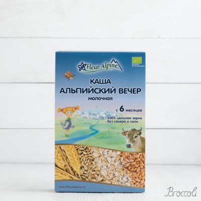 Каша молочная "Альпийский вечер" Organic с 6 мес. Fleur Alpine, 200г