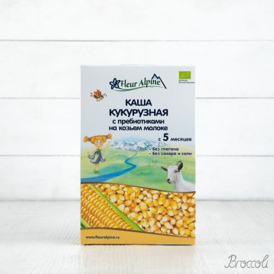 Каша на козьем молоке кукурузная с пребиотиками Organic с 5 мес. Fleur Alpine, 200г