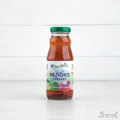 Сок яблоко-гранат Organic с 8 мес. Fleur Alpine, 200мл