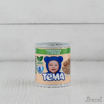 Пюре Тема говядина/гречка с 8 мес, 100г