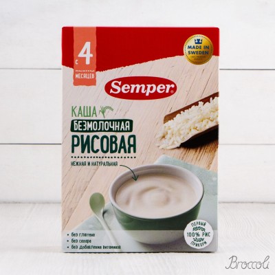 Каша рисовая безмолочная, с 4 мес., Semper, 180г