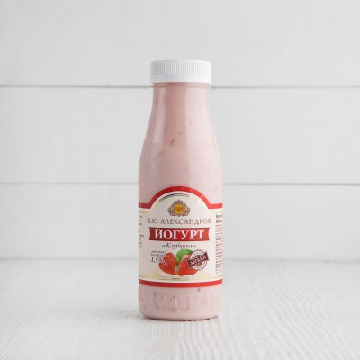 Йогурт питьевой "Клубника", Б.Ю.Александров, 1,5%, 290г