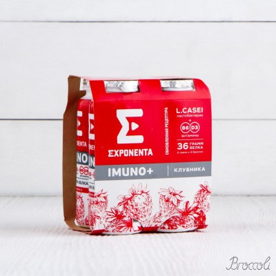 Продукт кисломолочный "Imuno+" клубника, Exponenta, 100г
