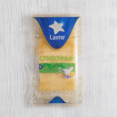 Сыр "Сливочный" 50%, нарезка, Laime, 125г