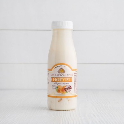 Йогурт питьевой "Персик-груша", Б.Ю.Александров, 1,5%, 290г