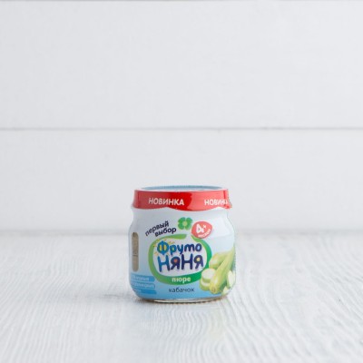 Пюре из кабачков с 4 мес., ФрутоНяНя, 80г