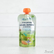 Пюре яблоко,морковь, пастернак Organic с 6 мес. Fleur Alpine, 120г
