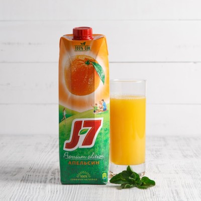 Сок "J7" Апельсин 100% Premium Edition, 0,97л