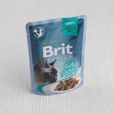 Корм Brit Premium для кошек, филе говядины, в соусе, 85г
