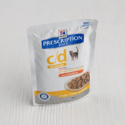 Корм Hill's Diet для кошек С/D, профилактика МКБ струвиты, с курицей, 85г