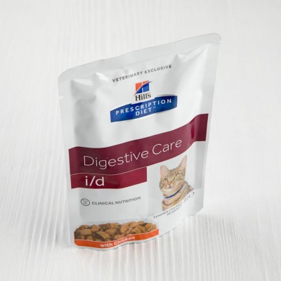 Корм Hill's Diet для кошек I/D, лечение заболеваний ЖКТ, с курицей, 85г