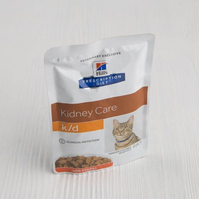 Корм Hill's Diet для кошек K/D, лечение заболеваний почек, с курицей, 85г