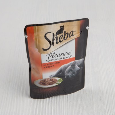 Корм Sheba Pleasure для кошек, из телятины и языка, 85г