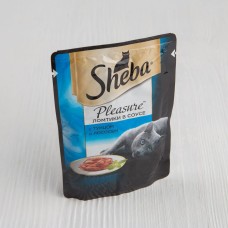 Корм Sheba Pleasure для кошек, с тунцом и лососем, 85г
