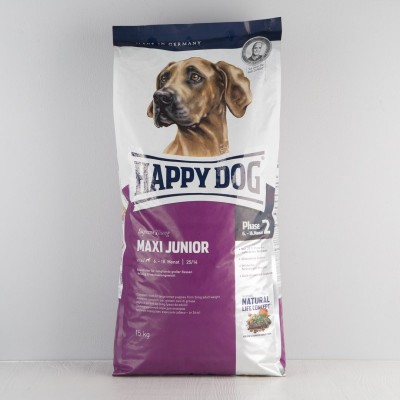 Корм сухой Happy Dog Supreme Maxi Junior GR для щенков крупных пород, 15кг