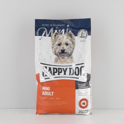 Корм сухой Happy Dog Adult Mini Fit & Well для собак мелких пород, 4кг
