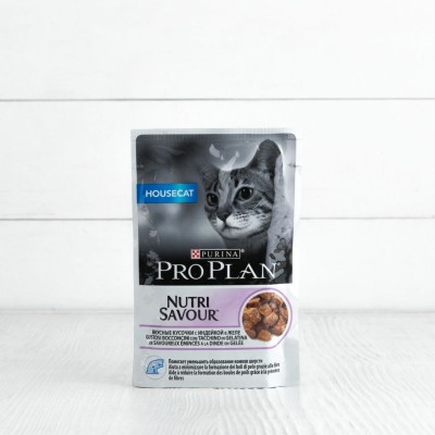 Корм Proplan Nutri Savour для домашних кошек, индейка в желе, 85г
