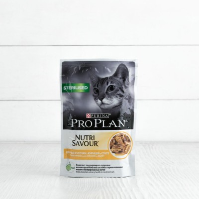 Корм Proplan Nutri Savour для стерилизованных кошек, с курицей, 85г