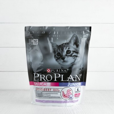 Корм сухой Proplan Delicate для котят с чувствительным пищеварением, с индейкой, 400г